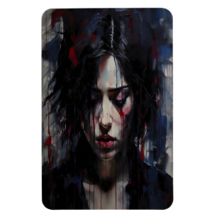 Abstract Emotional Portrait Contemporary Art Magnet