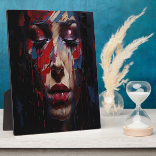 Abstract Emotional Portrait Expressionist Art Plaque