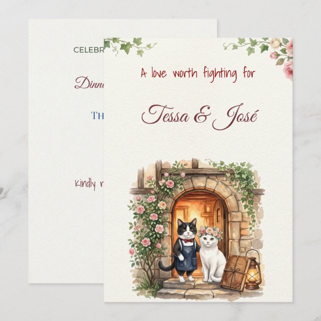 Abstract Emotional Wedding I Invitation (Front/Back)