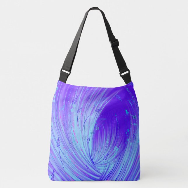 Abstract Enchanted Garden Purple Crossbody Bag (Front)