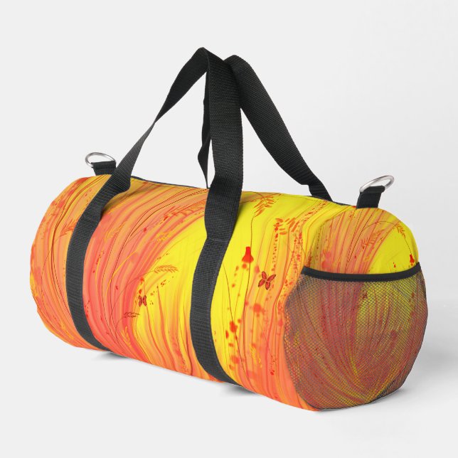 Abstract Enchanted Garden yellow orange  Duffle Bag (Right Corner)