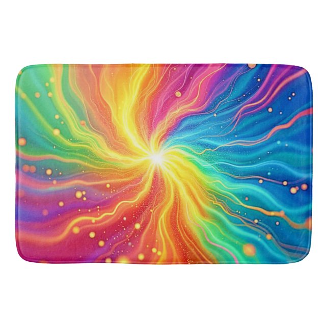 Abstract Energy Burst Graphic Bath Mat (Front)