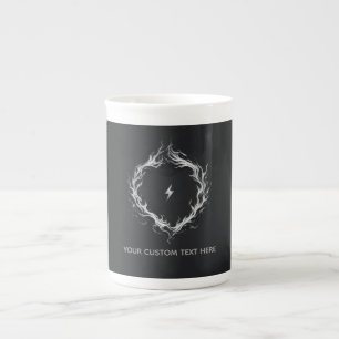 Abstract Energy Circle– Customisable Text Bone China Mug