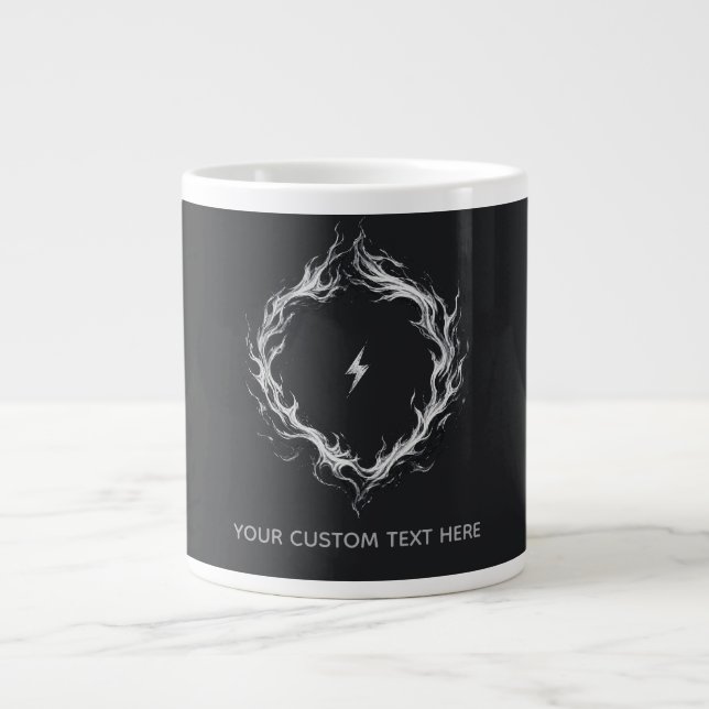 Abstract Energy Circle – Customisable Text Large Coffee Mug (Front)