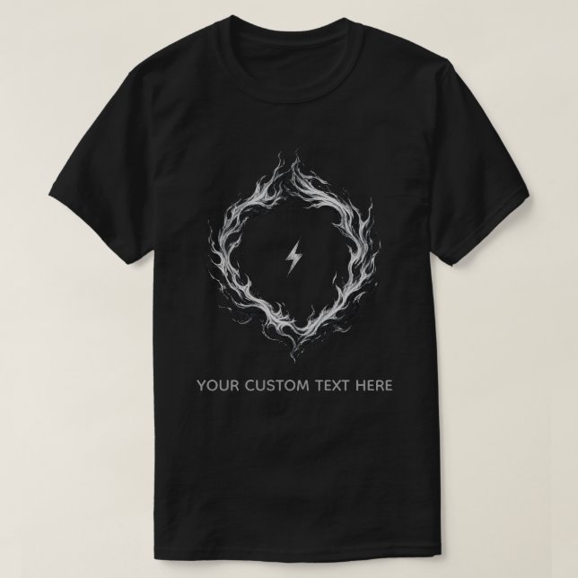 Abstract Energy Circle T-Shirt – Customisable Text (Design Front)