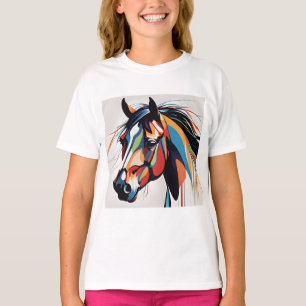 Abstract Equestrian Horse Mustang Pony Bronco Colt T-Shirt