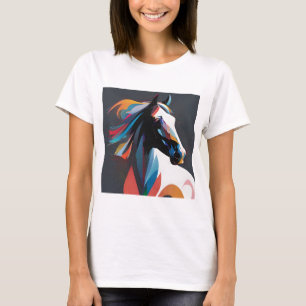 Abstract Equestrian Horse Mustang Pony Bronco Colt T-Shirt