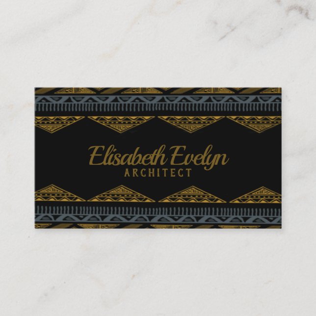 Abstract ethnic african pattern business card (Front)