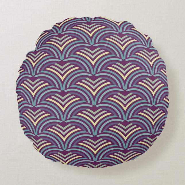 Abstract ethnic background 2 round cushion (Front)