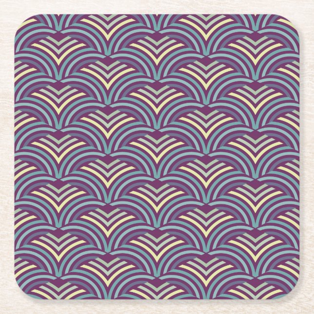 Abstract ethnic background 2 square paper coaster (Front)