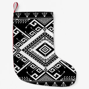 Abstract ethnic geometric pattern background desig small christmas stocking