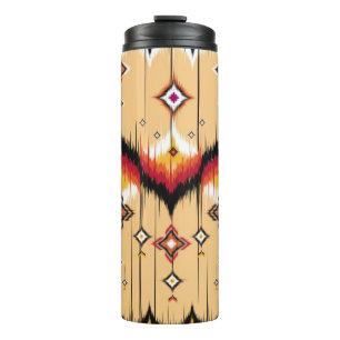 Abstract ethnic geometric pattern background, Ikat Thermal Tumbler