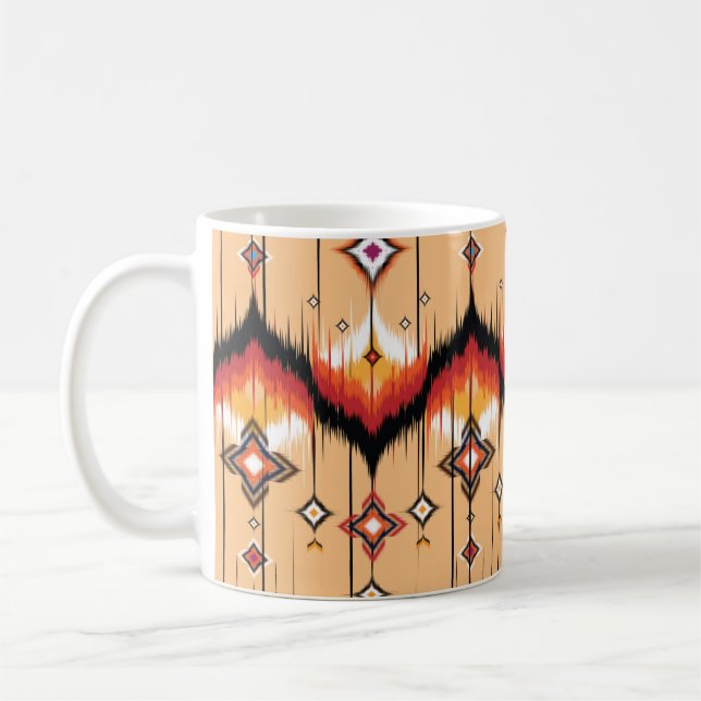 Abstract ethnic geometric pattern design, Ikat geo Coffee Mug (Left)