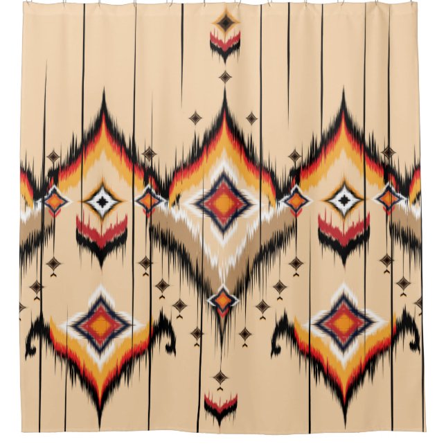 Abstract ethnic geometric pattern design, illustra shower curtain (Front)