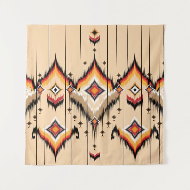 Abstract ethnic geometric pattern design, illustra tapestry (Front)