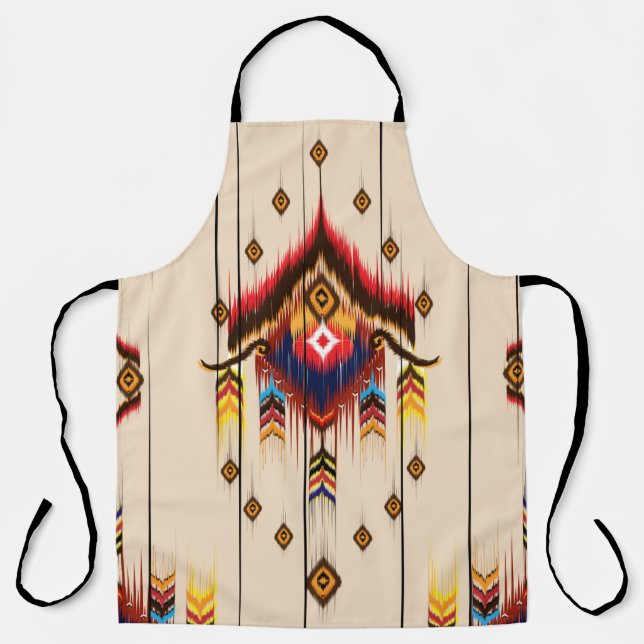 Abstract ethnic geometric pattern, Ikat geometric  Apron (Front)