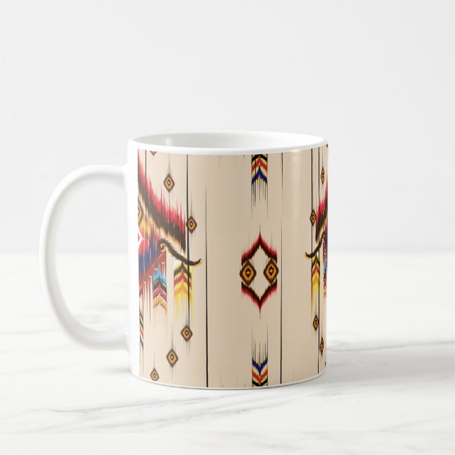 Abstract ethnic geometric pattern, Ikat geometric  Coffee Mug (Left)