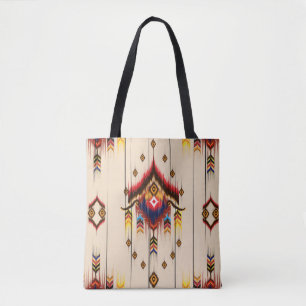 Abstract ethnic geometric pattern, Ikat geometric Tote Bag