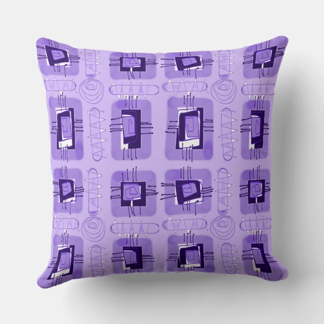 Abstract Ethnic Matrix - Lavender  Cushion (Back)