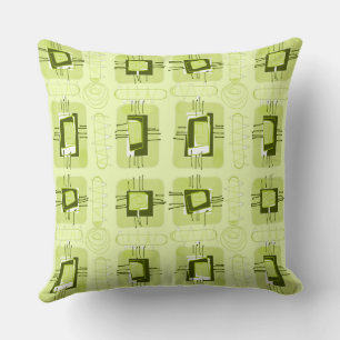 Abstract Ethnic Matrix - Pastel Green Cushion