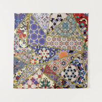 Abstract ethnic spanish tile patchwork hand drawn,