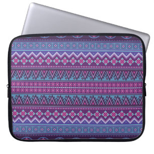 Abstract ethnic stripe pattern, ornamental vintag laptop sleeve
