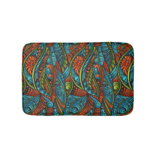 Abstract ethnic wallpaper bath mat