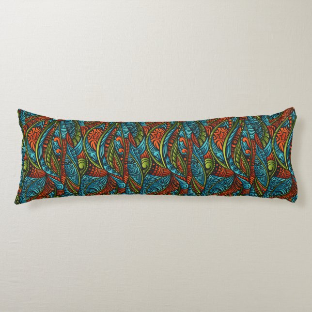 Abstract ethnic wallpaper body cushion (Front)