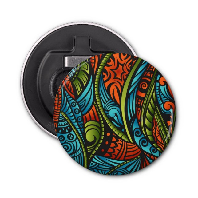 Abstract ethnic wallpaper bottle opener (Front)