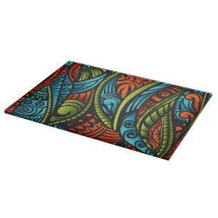 Abstract ethnic wallpaper cutting board
