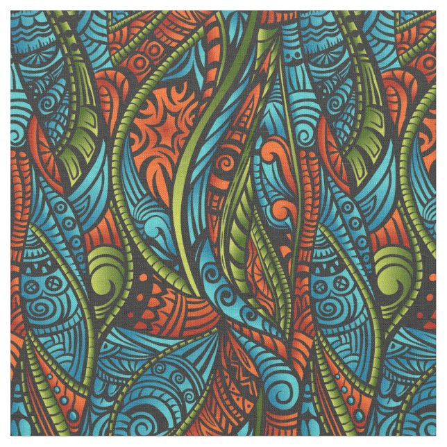 Abstract ethnic wallpaper fabric (Close Up)