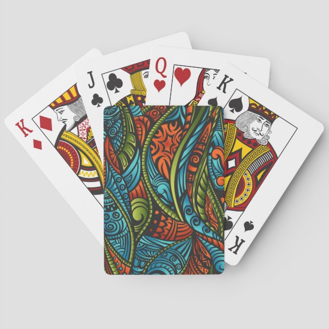 Abstract ethnic wallpaper playing cards (Back)
