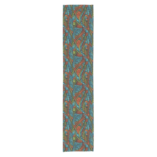 Abstract ethnic wallpaper short table runner (Front)