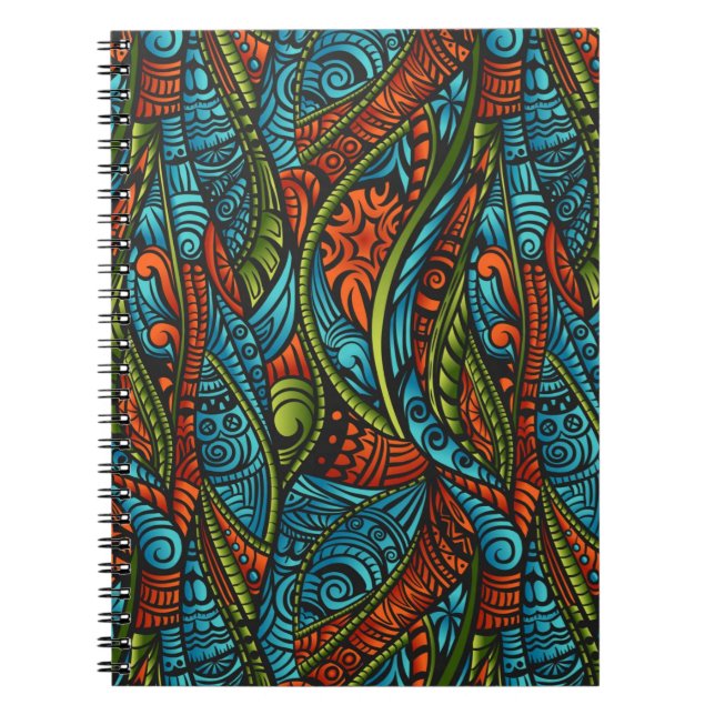 Abstract ethnic wallpaper spiral notebook (Front)