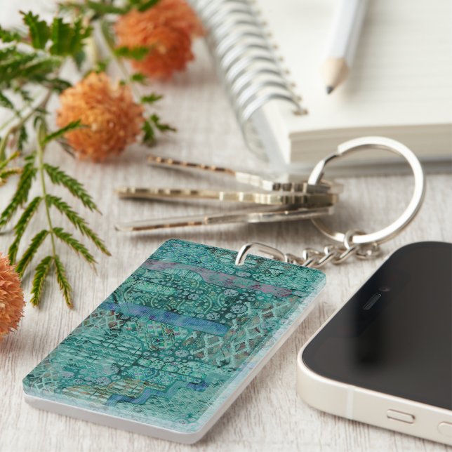 Abstract Ethno Pattern - Folklore Art 2 Key Ring (Front Right)