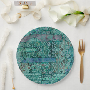 Abstract Ethno Pattern - Folklore Art 2 Paper Plate