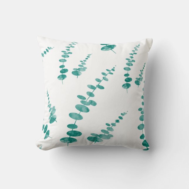 Abstract Eucalyptus Pattern Cushion (Front)