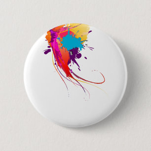Abstract Exotic Butterfly Paint Splatters 6 Cm Round Badge