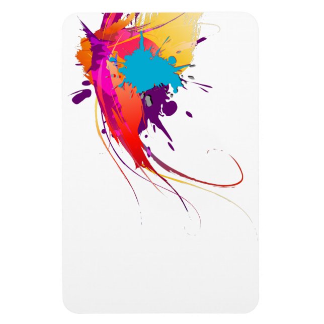 Abstract Exotic Butterfly Paint Splatters Magnet (Vertical)