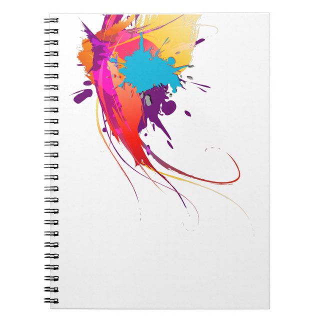Abstract Exotic Butterfly Paint Splatters Notebook (Front)