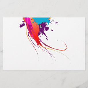Abstract Exotic Butterfly Paint Splatters Stationery