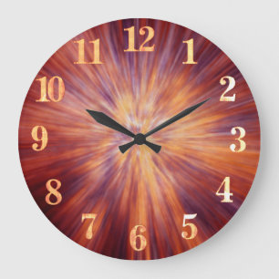 Abstract Exploding Galaxy Space colourful Large Clock