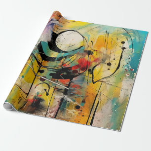 Abstract explosion of vibrant colors and dynamic  wrapping paper