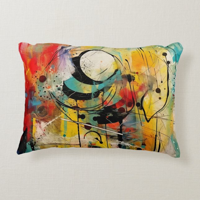 Abstract explosion of vibrant colours and dynamic  decorative cushion (Back)