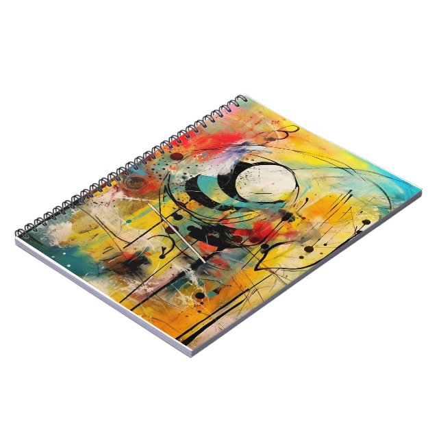 Abstract explosion of vibrant colours and dynamic  notebook (Left Side)