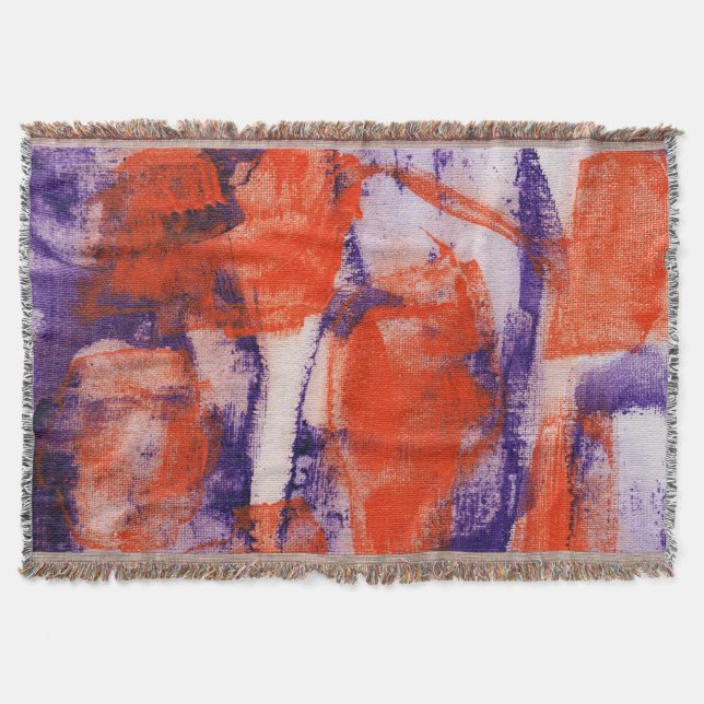 Abstract Expression #12 by Michael Moffa Throw Blanket (Front)