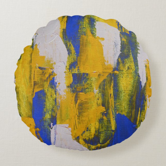Abstract Expression No.10 by Michael Moffa Round Cushion (Front)