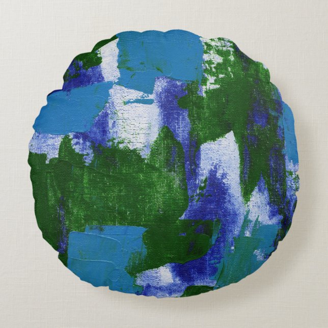 Abstract Expression No.4 by Michael Moffa Round Cushion (Front)