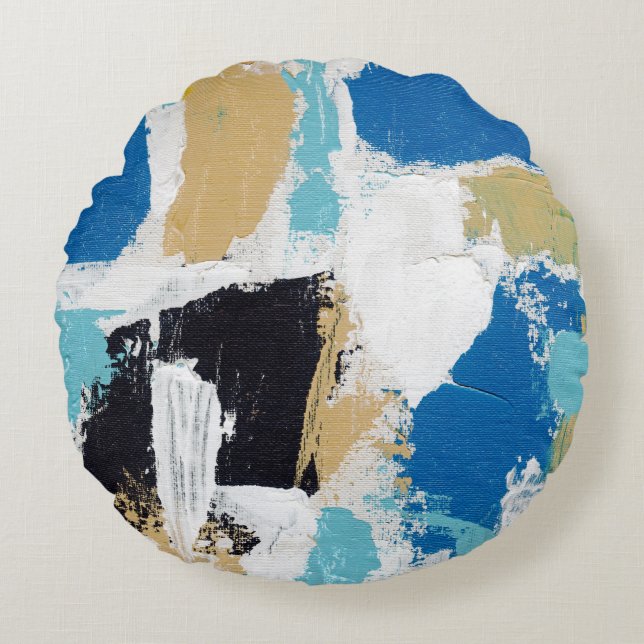 Abstract Expression No.6 by Michael Moffa Round Cushion (Front)