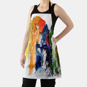 Abstract Expression of Human Figures in Motion Apron